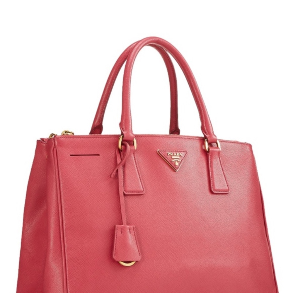 Prada Double Galleria Saffiano Large Zip Tote Pink